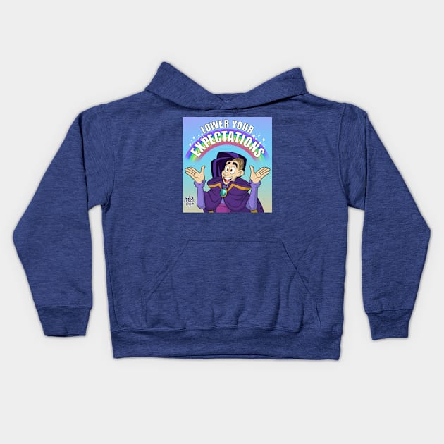 Magus Elgar: Lower Your Expectations Kids Hoodie by Kennedy Phillips